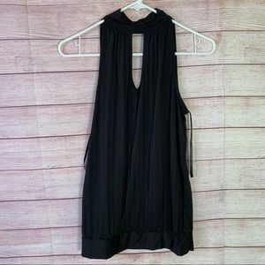 Rampage Black Pleated‎ Sleeveless Blouse Small
